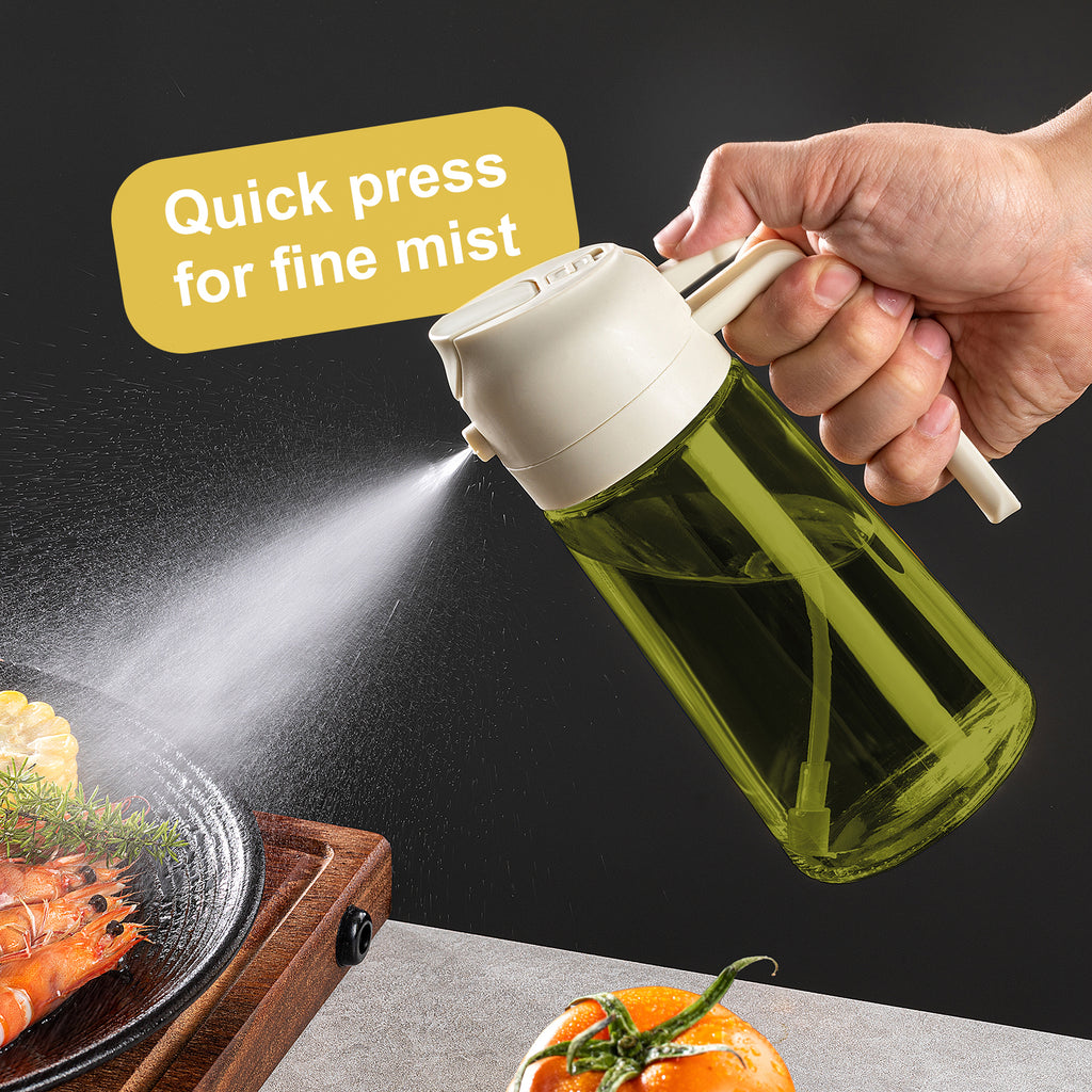 16oz Olive Oil Sprayer - Glass Bottle with Spray & Pour Modes - Light Blocking