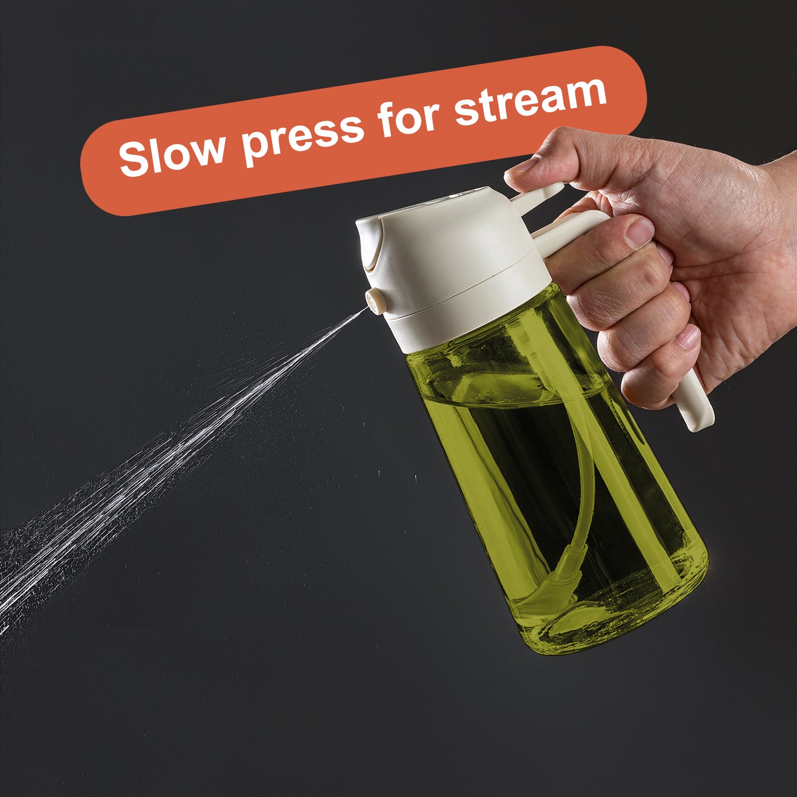 16oz Olive Oil Sprayer - Glass Bottle with Spray & Pour Modes - Light Blocking