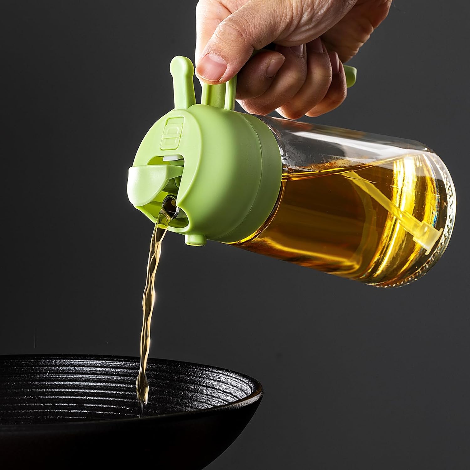 Vaporisateur d'huile d'olive 473 ml (16 oz) – Bouteille en verre avec modes vaporisateur et verseur