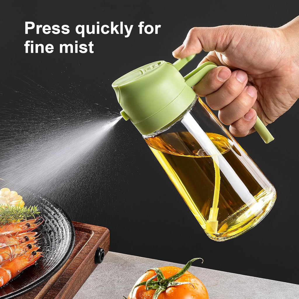 Vaporisateur d'huile d'olive 473 ml (16 oz) – Bouteille en verre avec modes vaporisateur et verseur