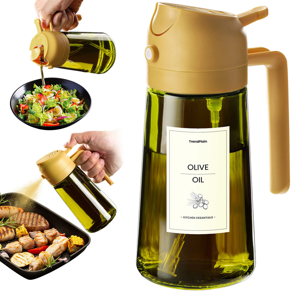 16oz Olive Oil Sprayer - Glass Bottle with Spray & Pour Modes - Light Blocking