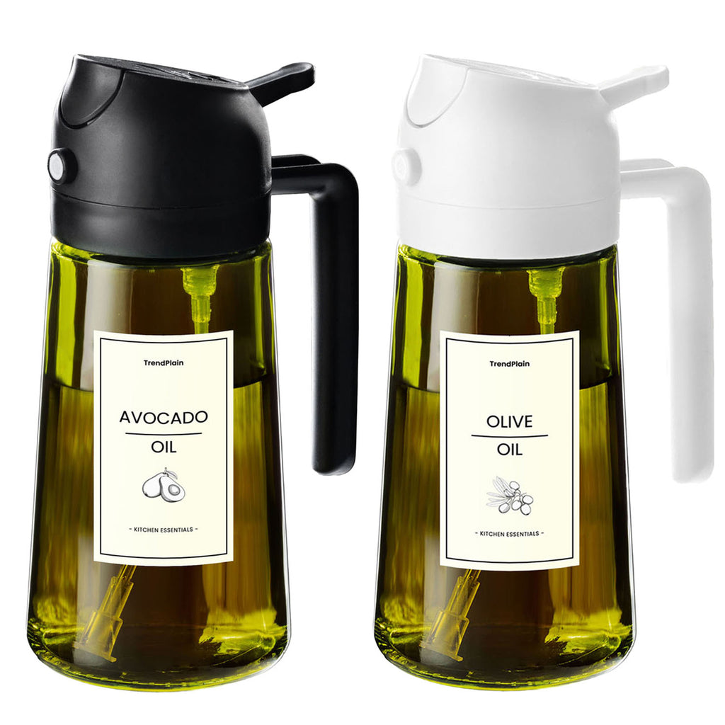 16oz Olive Oil Sprayer - Glass Bottle with Spray & Pour Modes - Light Blocking