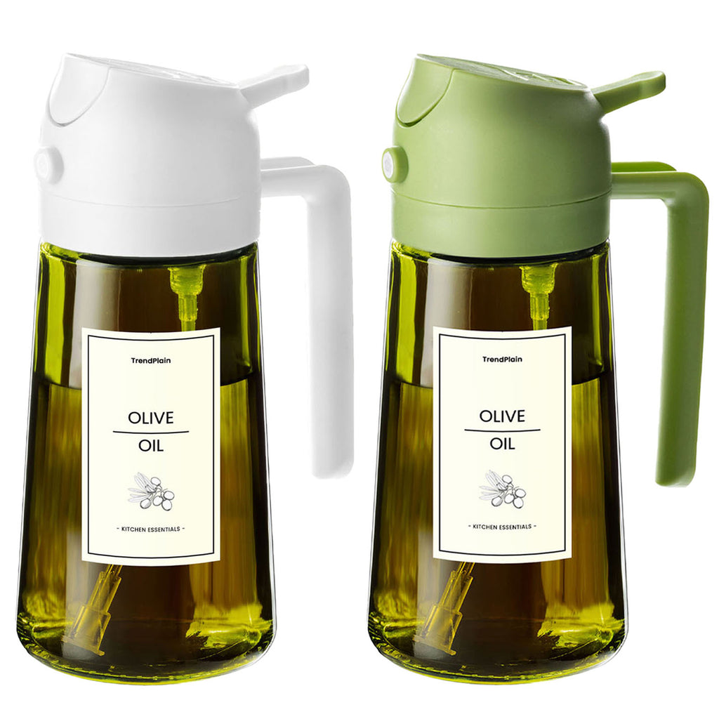 16oz Olive Oil Sprayer - Glass Bottle with Spray & Pour Modes - Light Blocking