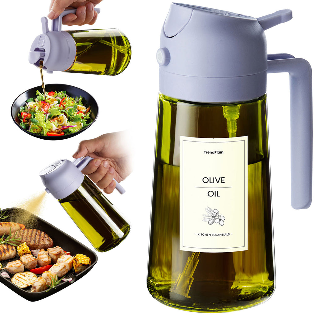 16oz Olive Oil Sprayer - Glass Bottle with Spray & Pour Modes - Light Blocking
