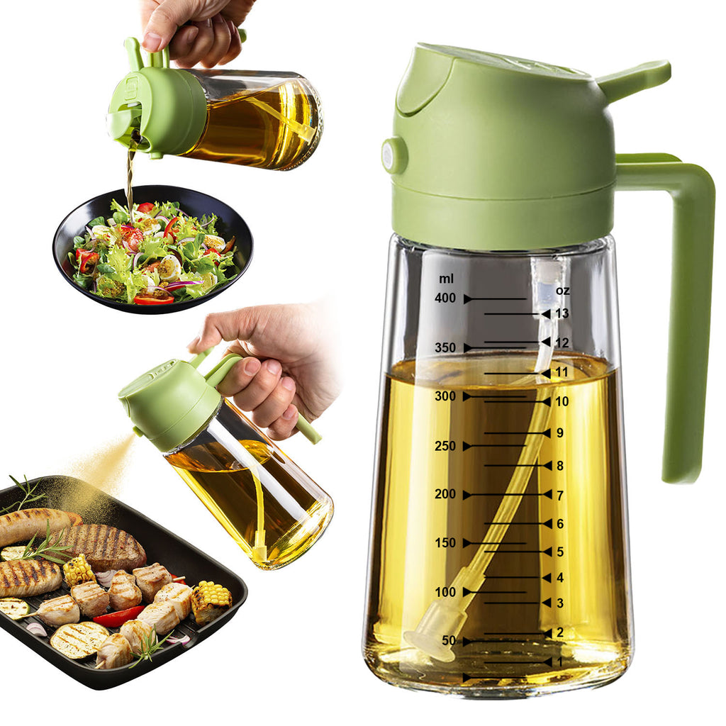 Vaporisateur d'huile d'olive 473 ml (16 oz) – Bouteille en verre avec modes vaporisateur et verseur