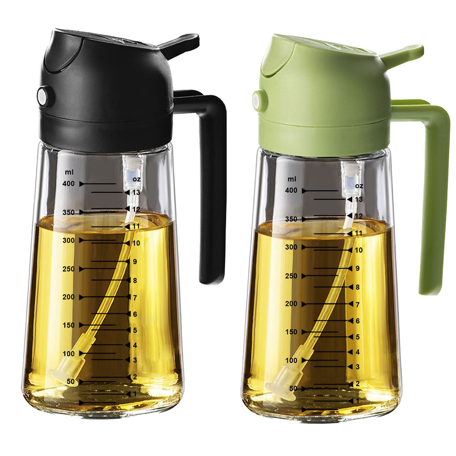 Vaporisateur d'huile d'olive 473 ml (16 oz) – Bouteille en verre avec modes vaporisateur et verseur