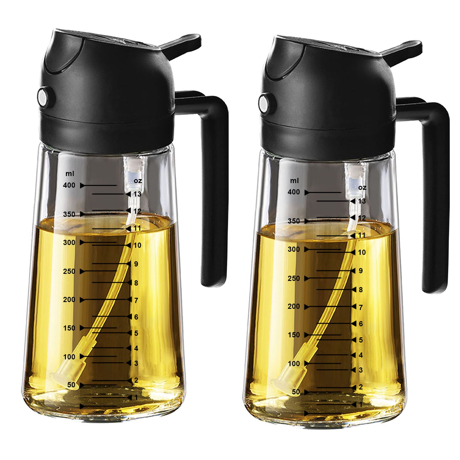 Vaporisateur d'huile d'olive 473 ml (16 oz) – Bouteille en verre avec modes vaporisateur et verseur