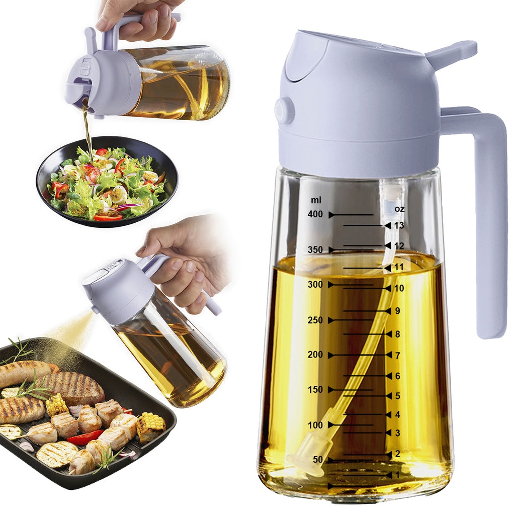 Vaporisateur d'huile d'olive 473 ml (16 oz) – Bouteille en verre avec modes vaporisateur et verseur